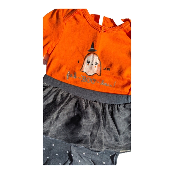 Carter's Girls 6M Fab-Boo-lous Graphic Halloween set onesie and tutu - Picture 2 of 6